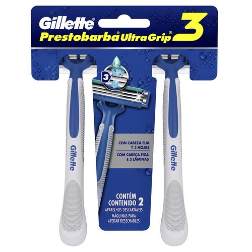 Aparelho Barbear Prestobarba Ultragrip3 Fixed 02Un - Gillette Prestob Ultra Grip