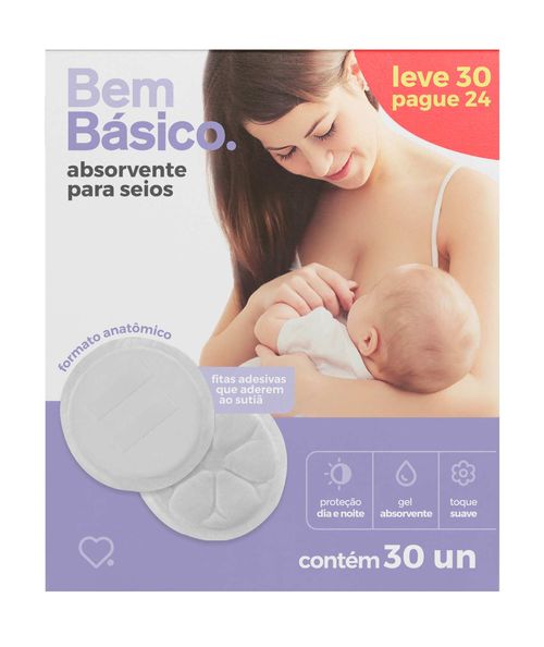 Absorvente para Seios Leve 30 Pague 24 - Bem Básico