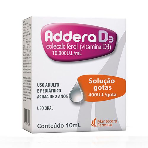 Addera D3 400Ui Solução Oral Gotas 10ml