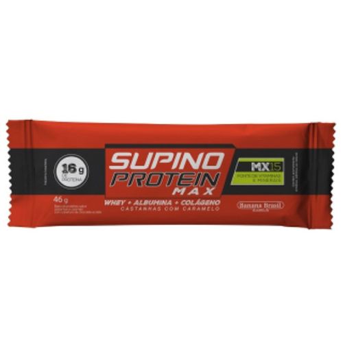 Barra de Proteína Amendoim e Caramelo Zero Açúcar Supino Protein Pacote 46g