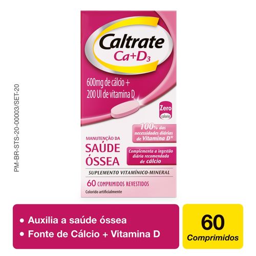 Caltrate Suplemento Cálcio e Vitamina D 600 + D200UI com 60 comprimidos