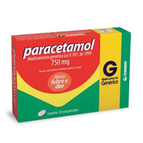 Paracetamol 750mg 20 Comprimidos - Genérico - Cimed