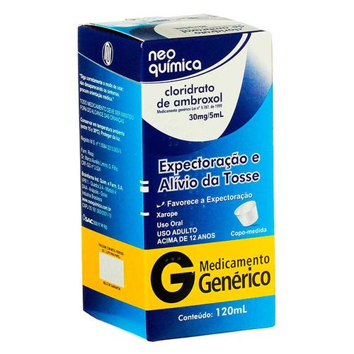 Cloridrato Ambroxol 6mg Xarope Ad 120ml - Genérico - Neo Química