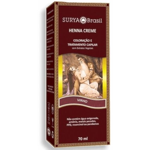 Tintura Henna Surya Creme Vinho 70Ml - Surya