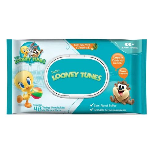 Toalhas Umedecidas Looney Tunes C/ 48 Unidades