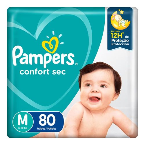 Fralda Pampers Confort Sec M - 80 unidades