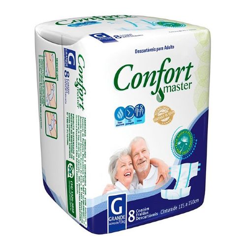 Fralda Geriátrica Confort Master G - 8 unidades
