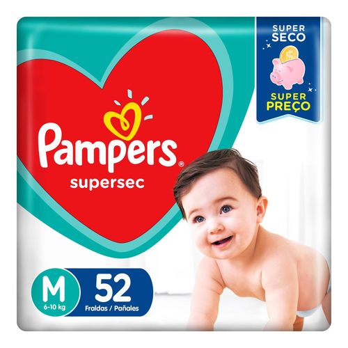 Fralda Pampers Supersec M – 52 unidades