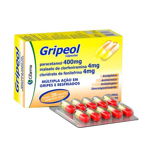 Gripeol 400 + 4 + 4mg 20 Cápsulas
