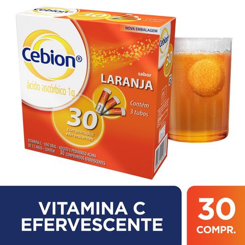 Kit Cebion Sabor Laranja 3 Tubos 10 Comprimidos 1g