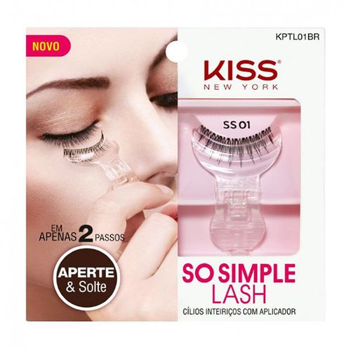 Kit Cilios Posticos Kiss So Simple Lashampoo 01 + Apl - First Kiss
