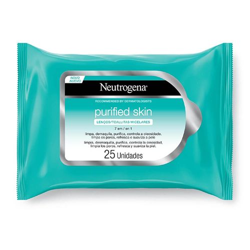 Lenço Demaquilante Micelar 7 em 1 Neutrogena Purified Skin 25 unidades