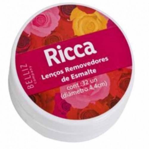 Lenço Umedecido Removedor Esmalte Ricca 32Un Ref 3705 - Ricca