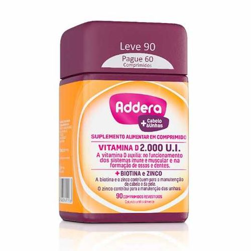Addera Cabelo E Unhas 90 Cpr