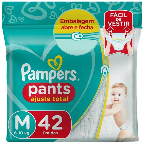 Fralda Pampers Pants Ajuste Total M – 42 Unidades
