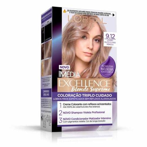 Tinta de Cabelo Imedia Blonde Supreme 9.12 Louro Muito Claro Pérola