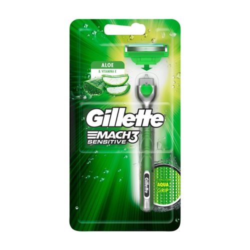 Aparelho Recarregável e Carga para Barbear Gillette Mach3 Sensitive