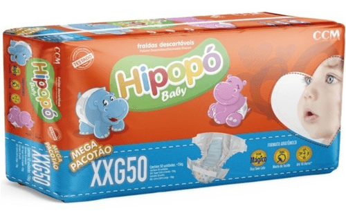 Fralda Hipopo Mega Pacotao Xxg Com 50Un - Hipopo Baby