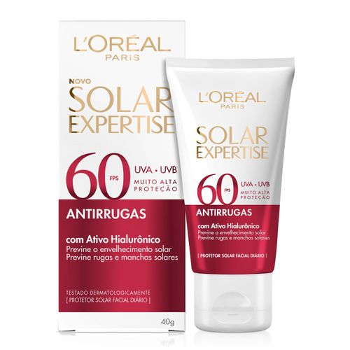 Protetor Solar Facial L'Oréal Paris Solar Expertise Antirrugas - FPS60 - 40g