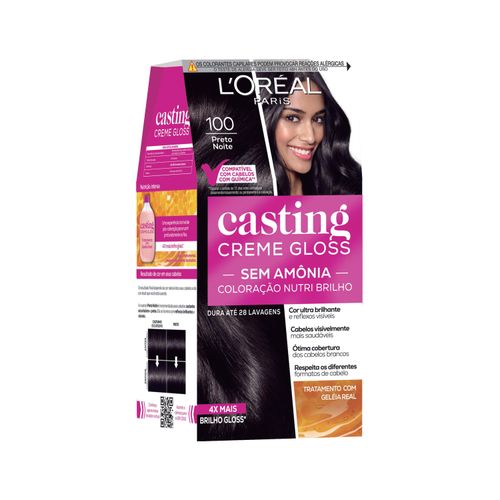 Tinta de Cabelo Casting Creme Gloss de L’Oréal Paris 100 Preto Noite 246g