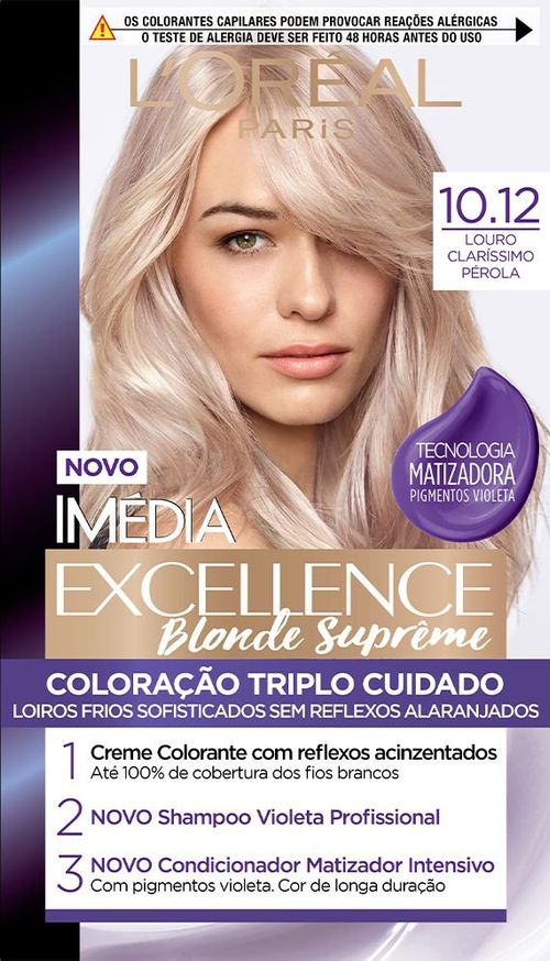 Tinta de Cabelo Imedia Blonde Supreme 10.12 Louro Clarissimo Perola