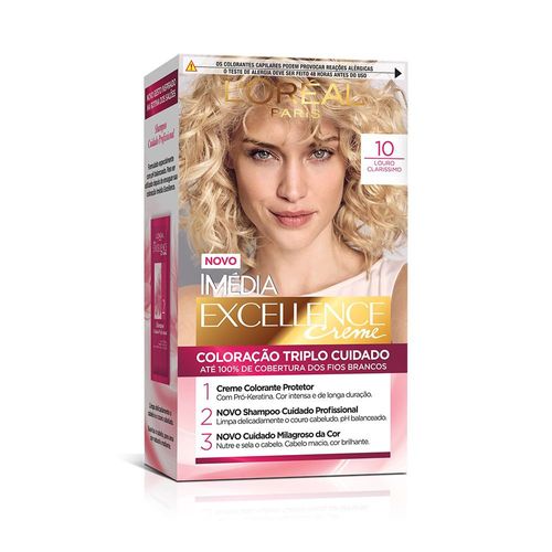 Tinta de Cabelo Imedia Excellence 10 Louro Clarissimo