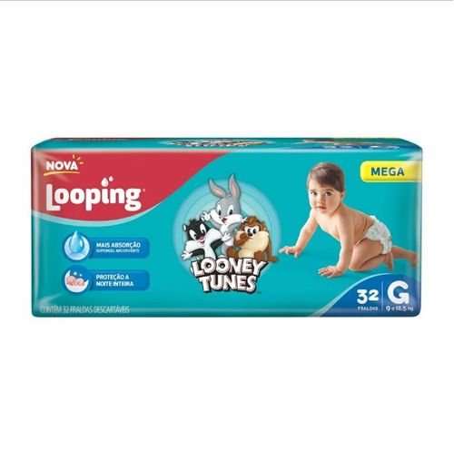 Fralda Looney Tunes Mega G 32Un - Looney Tunes