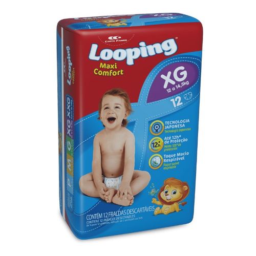 Fralda Looping Maxi Cnft Prati Eg 12Un - Looping