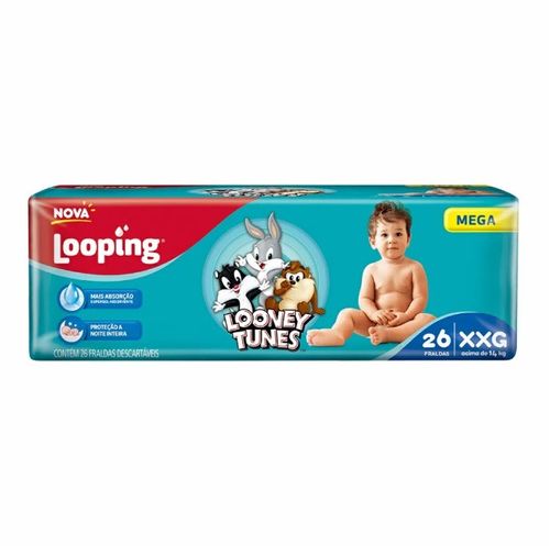 FRALDA LOOPING LOONEY TUNES MEGA XXG C/26