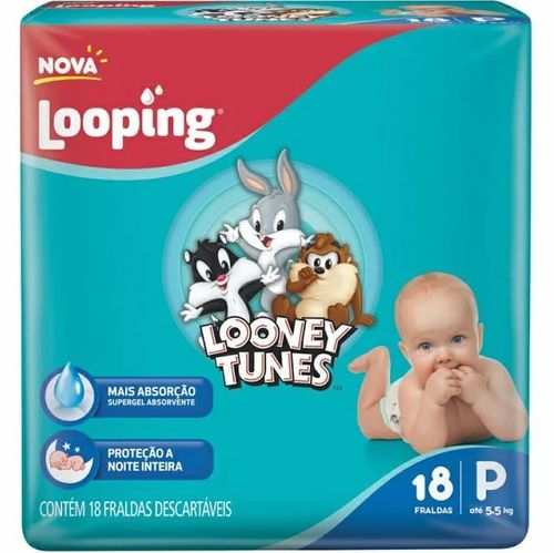 FRALDA LOOPING LOONEY TUNES JUMBO P C/18