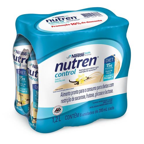 Kit Suplemento Alimentar Nutren Control Sabor Baunilha 6 Unidades de 200mL