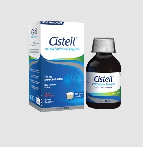 Cisteil 40mg/ml Xarope Adulto Expectorante Morango - 120ml