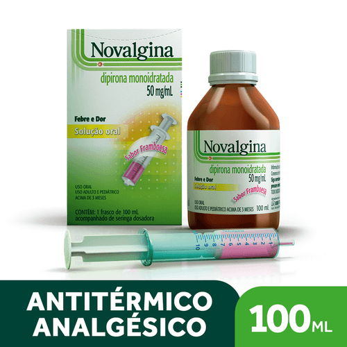 Novalgina 50mg/ml - Xarope Analgésico e Antitérmico - 100ml