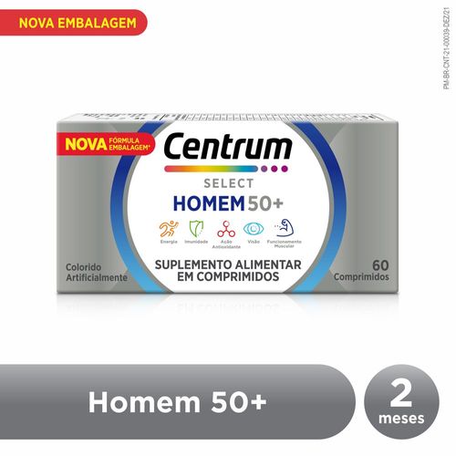 Centrum Select  Suplemento Vitamínico Homem 50 + Vitaminas de A a Z  60 Comprimidos
