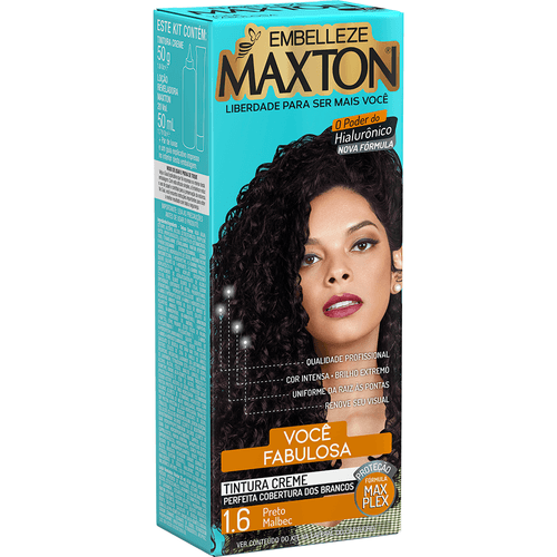 Tinta de Cabelo Maxton Você Mais Fabulosa Preto Malbec 1.6 KIT ECONOMICO