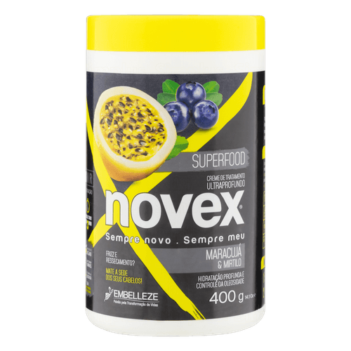 Creme de tratamento Novex Superfood Maracujá & Mirtilo 400g