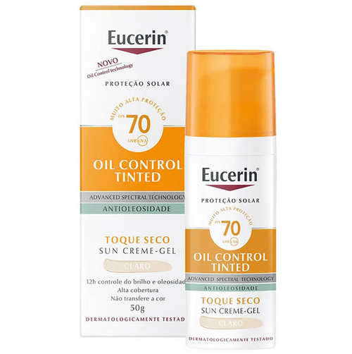 Eucerin Sun Oil Control Creme Facial Tinted Claro FPS 70 50ml