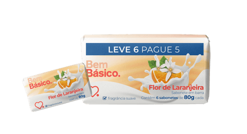 Sabonete em Barra Bem Básico 80g Leve 6 e pague 5 - Flor de Laranjeira