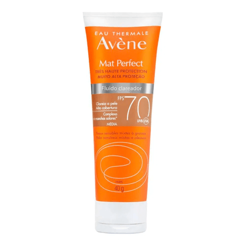 Protetor Solar Facial Avène Mat Perfect Fluido Clareador Média FPS70 com 40g