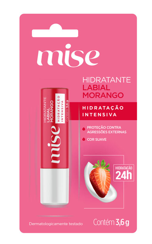 Hidratante Labial Mise Morango - 3,6g