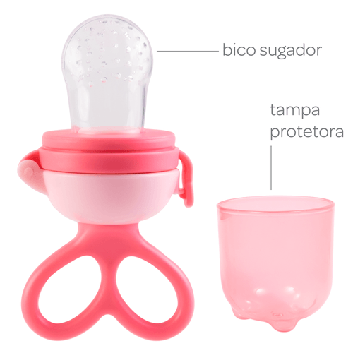 Porta-Frutinha Sugador Buba Silicone Rosa - 1 unidade