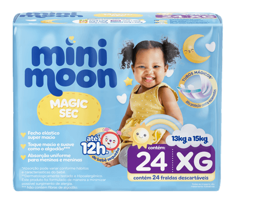 Fralda Mini Moon Magic Sec XG - 24 unidades