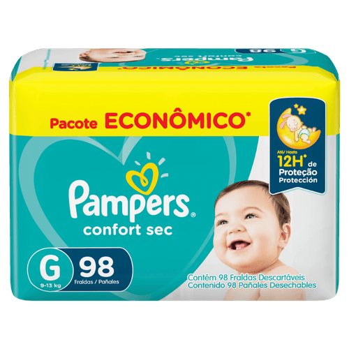 Fralda Pampers Confort Sec G - 98 uniddaes