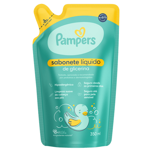 Sabonete Infantil Líquidode Glicerina Pampers Sachê - 350ml