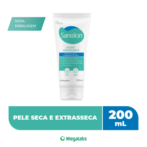 Loção Hidratante Saniskin Pele Seca e Extremamente Seca - 200ml