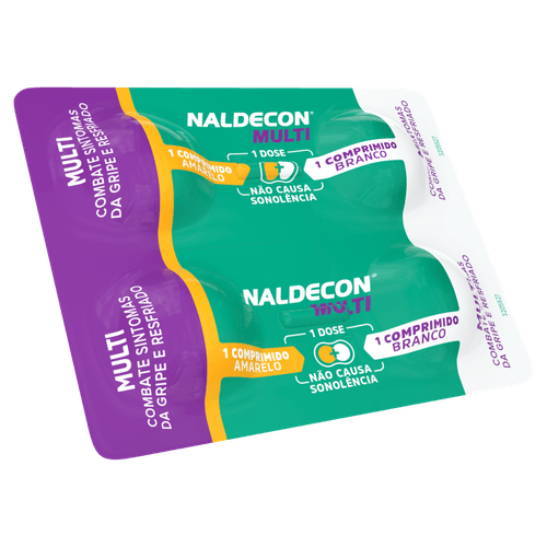 Antigripal Naldecon Multi Paracetamol 800mg + Cloridrato de Fenilefrina 20mg 4 Comprimidos