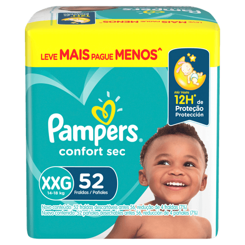 Fralda Descartável Pampers Confort Sec XXG 52 Unidades