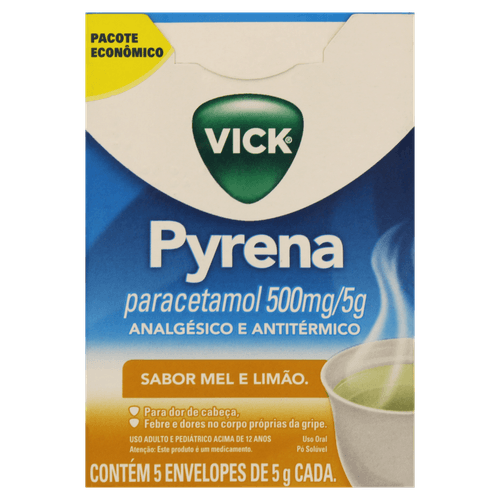Analgésico e Antitérmico Mel e Limão Vick Pyrena Caixa 5 Unidades