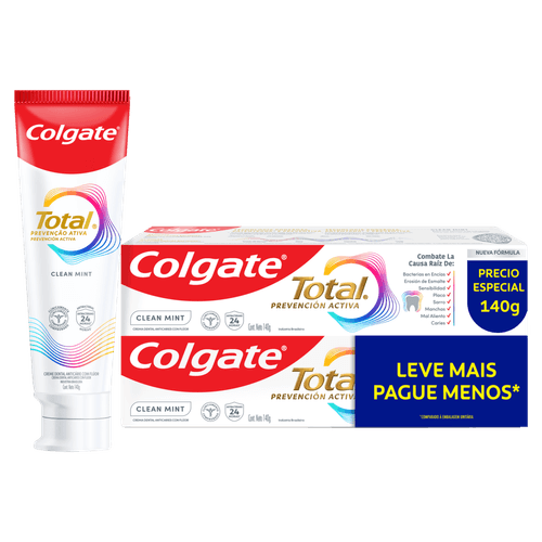 Pack Creme Dental Clean Mint Colgate Total 12 Caixa 2 Unidades 140g Cada Leve Mais Pague Menos