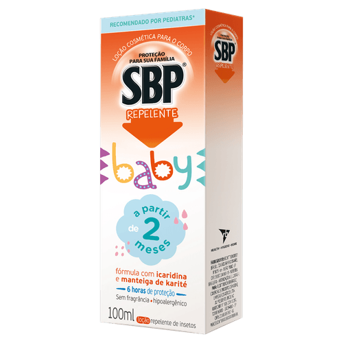 Repelente Loção sem Fragrância SBP Baby Caixa 100ml